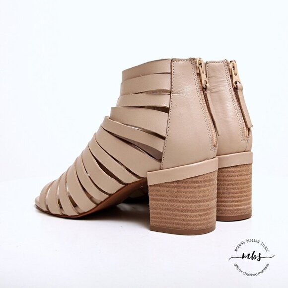 Vintage Foundry Co. Eleanor Leather Sandals Cream Women Size 8.5 - Picture 5 of 12